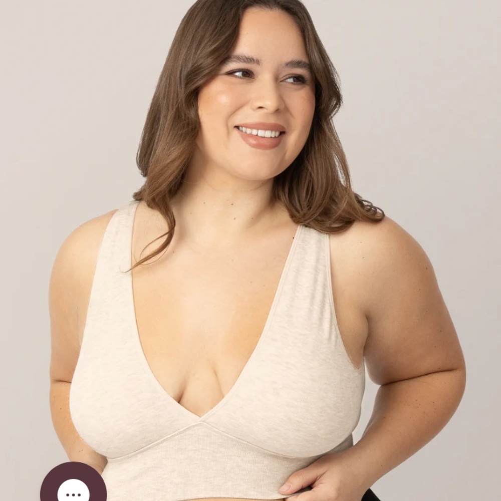 Kindred Bravely Sublime Bamboo Maternity & Nursing Plunge Bra Oatmeal Heather